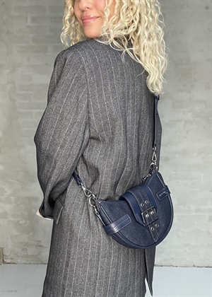 Bucky small crossbody denim bag Dark Navy A6137 Ganni 